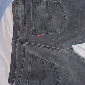 Mens Black Levi Skinny Straight Jeans